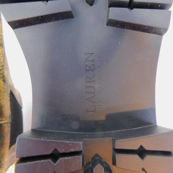 Ralph Lauren Womens Corinne Leather Distressed Metallic Booties Size 7.5 - Picture 10 of 11
